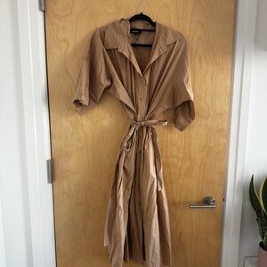 DKNY Khaki Button up Shirt Dress
